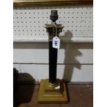 A Brass And Ebonized Corinthian Column Table Lamp Base