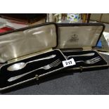 Two Cased Silver Fork And Spoon Sets