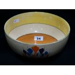 A Circular Clarice Cliff Crocus Pattern Fruit Bowl Shape Number 148