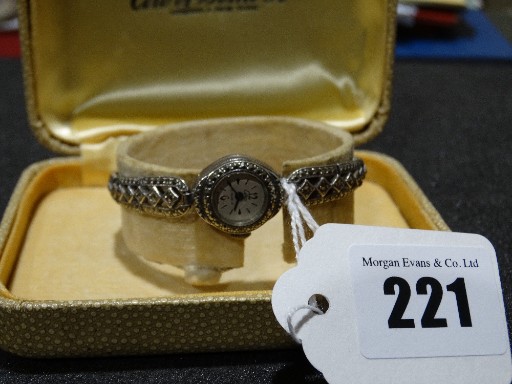 A Boxed Ciro Of Bond Street Silver Ladies Cocktail Watch Accompanied By Original Receipts And Box