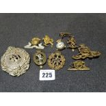 A Group Of Ten Mixed Mainly Regimental Badges Including "The Lancashire Fusiliers"