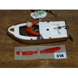 A 1950s Triang "Jack In Boat" Toy Rowing Boat