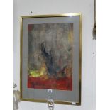 Charles Clay Abstract Oil On Paper Study, Titled "On The Sixth Day", Signed