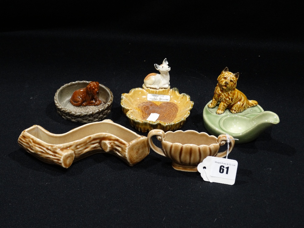 A Selection Of Wade Porcelain To Include Dog, Pipe & Ashtrays, Posy Logs Etc