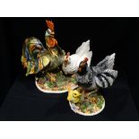 Two Mid 20th Century Continental Pottery Groups Of Poultry