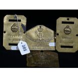 Four Original British Army Brass Name Plates