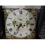 A Square Painted Long Case Clock Dial & Movement, Amlwch Maker