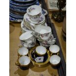 An Aynsley Blue & Gilt Decorated Part Coffee Set Together With A Quantity Of Aynsley Floral Spray