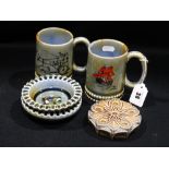 A Collection Of Irish Wade Porcelain Tankards & Dishes (8)