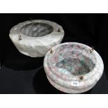 Two Early 20th Century Marble Glass Hanging Light Shades