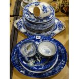 A Selection Of Mixed Blue & White Transfer Decorated Pottery To Include Spode Etc