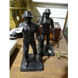 Two Early 20th Century Spelter Miner Figures