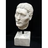A 20th Century Modeled Bust On A Square Plinth