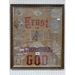 A Woolwork Sampler Masonic Piece