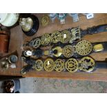 Three Antique Brass Martingales