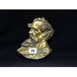 A Cast Brass Portrait Plaque Of Charles Dickens