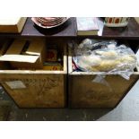 Two Wooden Tea Chests Containing Mixed House Clearance Toys & Board Games, Mainly Mid 20th Century