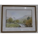 Philip Snow, Watercolour, Showing Buzzards Over Cwm Pennant Signed