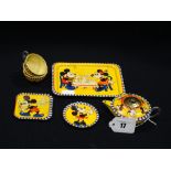 A Tinware Disney Mickey Mouse Childs Tea Set & Tray