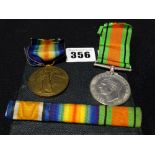 A 1st World War Victory Medal, Awarded To 265090 Pt E Evans, Labour Corps, Together With A 2nd World