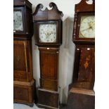 An Antique Oak & Mahogany Encased Long Case Clock, The Square Painted Dial With 8 Day Movement,