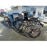 A Navy Six Seat Four Wheel Cart, Shaft Length 79", Shoulder Width Of Shaft 30", Hind Width Of