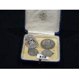 Four Mixed Silver Medallions & Badges