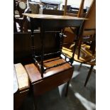 A Polished Oak Occasional Table Together With A Mahogany Drop Leaf Table