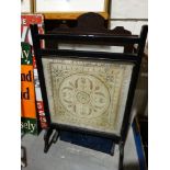 Two Edwardian Period Silkwork Fire Screens