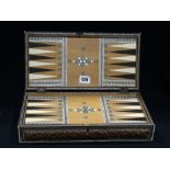 An Indian Hardwood & Bone Inlaid Games Box