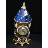 A Pottery Cylindrical Zodiac Clock With Circular Silvered Dial