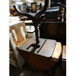 A Polished Oak Gate Leg Table Together With A Mahogany Pedestal Tripod Table