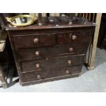 A Stained Pine Chest Of Two Short & Three Long Drawers