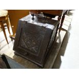 An Edwardian Oak Coal Scuttle With Metalwork Mounts