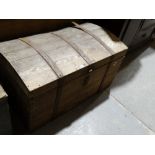 A Dome Topped & Iron Banded Bedding Chest