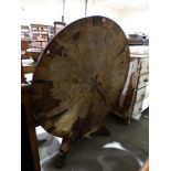 A 19th Century Rosewood Circular Topped Tilt Breakfast Table On A Trefoil Base With Claw Feet (Af)