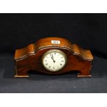 A Mahogany Encased Edwardian Period Mantel Clock With Circular Dial