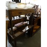 An Edwardian Two Drawer Wash Stand, Together With A Victorian Mahogany Side Table