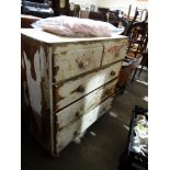 A Painted Pine Chest Of Two Short & Three Long Drawers