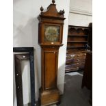 An Antique Oak Encased 30hr Long Case Clock, The Hood Enclosing A Square Brass Dial, Signed John &