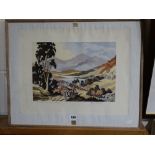 A James Priddy, Coloured Engraving View Of Snowdon From Capel Curig, Signed In Pencil