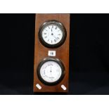 A Single Framed Wall Clock & Barometer Set