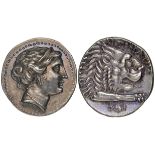 Caria, Knidos, silver tetradrachm, c. 350-320 BC, head of Aphrodite right wearing ampyx, triple-drop