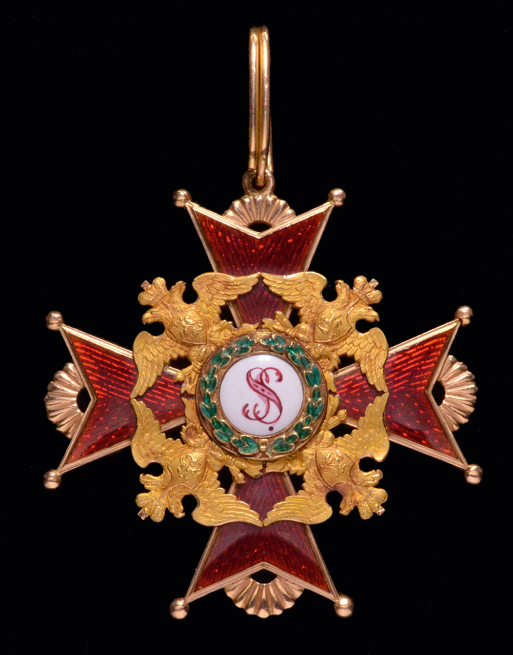 *Russia, Order of St Stanislaus, First Class set of insignia, comprising: sash badge in gold and