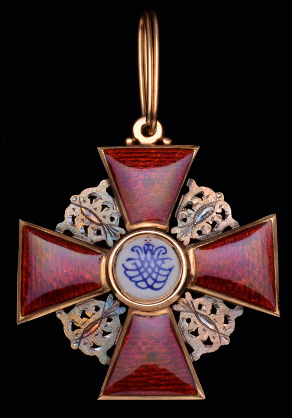 *Russia, Order of St Anne, Second Class neck badge, in gold and enamels, by Albert Keibel, St - Image 2 of 2