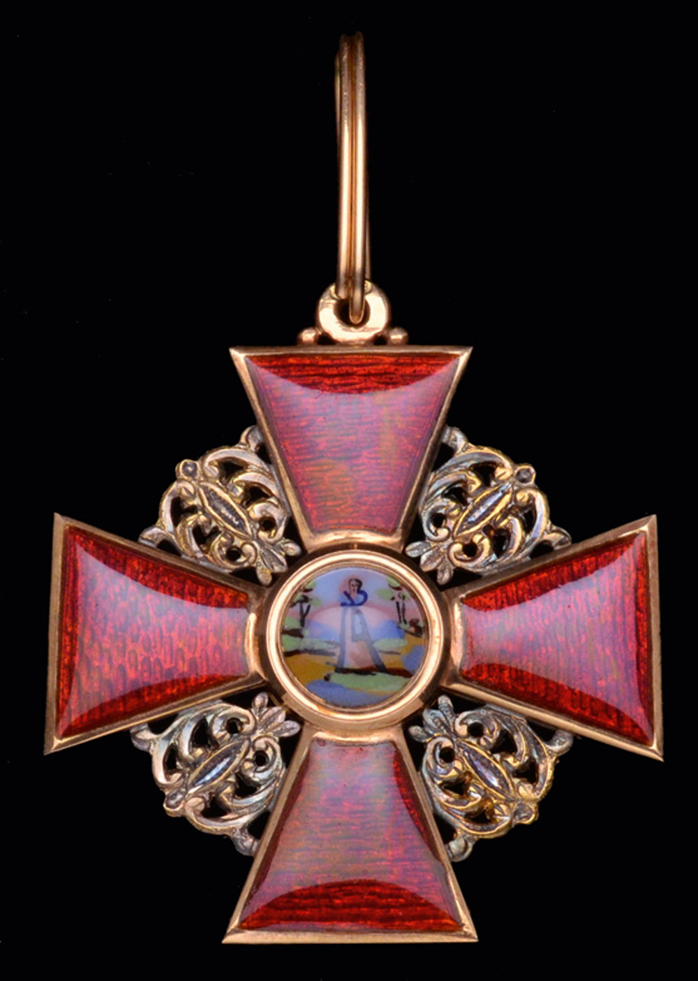 *Russia, Order of St Anne, Second Class neck badge, in gold and enamels, by Albert Keibel, St