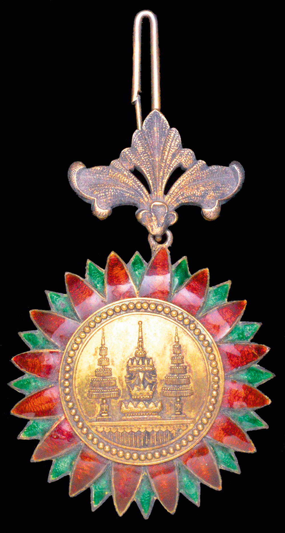 *Thailand, Order of the Crown, Third Class, Commander’s neck badge, in silver-gilt and enamels,