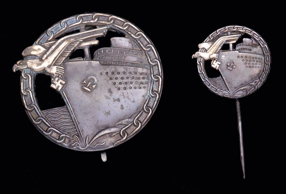 *Germany, A WW2 Blockade Runner’s Badge & Lapel Pin Set, designed by Otto Placzek of Berlin, and - Image 2 of 2