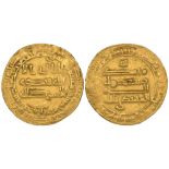 Abbasid, al-Muhtadi (255-256h), dinar, al-Ahwaz 255h, 4.39g (Bernardi 165Nd), some scratches,