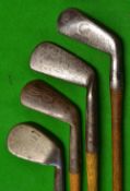 4x interesting smf irons incl Spalding Crescent concentric back bore thro cleek, Forrester Elie